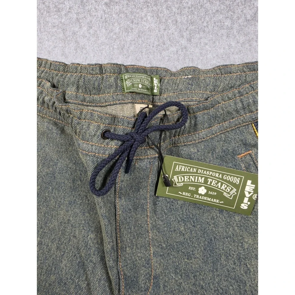 Levi's X Denim‎ Tears Track Pants Mid Indigo Wash--NWT--Men's Medium